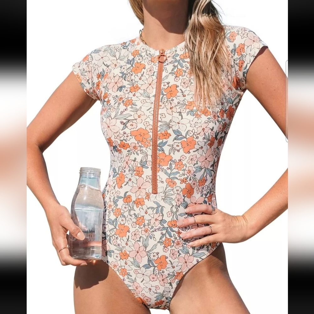 NWT CUPSHE One Piece Rashguard swimsuit